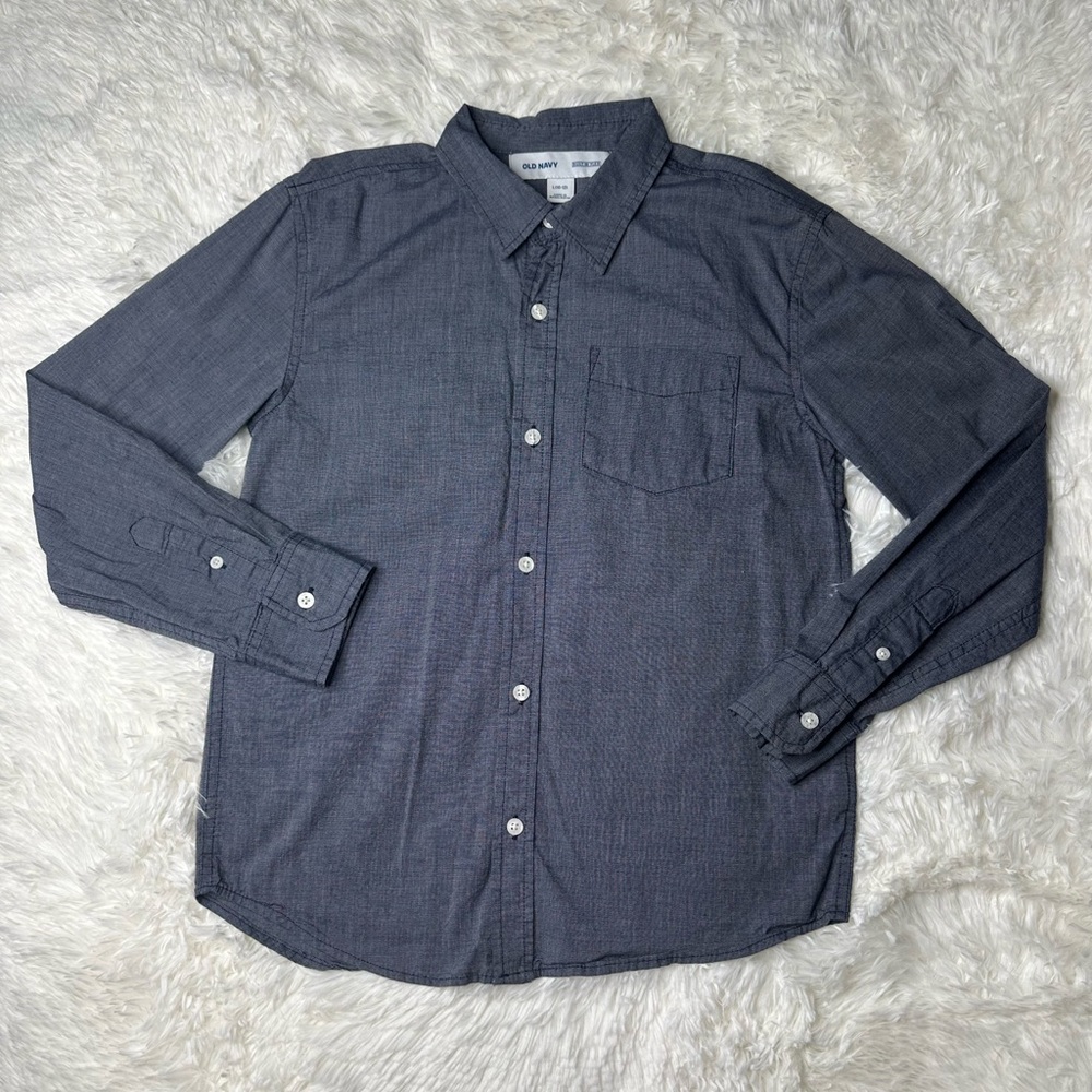Old Navy Dark Gray Casual Button Down Shirt